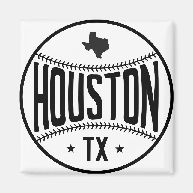 Houston Baseball Themed Magnet (Front)