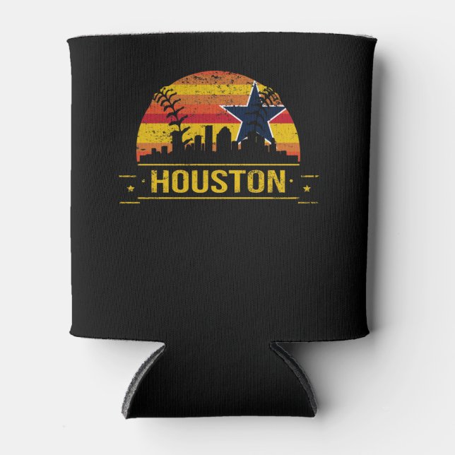 Houston Baseball Throwback Retro Can Cooler (Front)