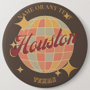 Houston City Texas USA Retro Vintage souvenir  6 Inch Round Button