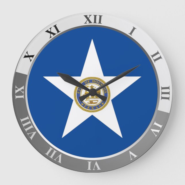 Houston flag Large Clock (Front)