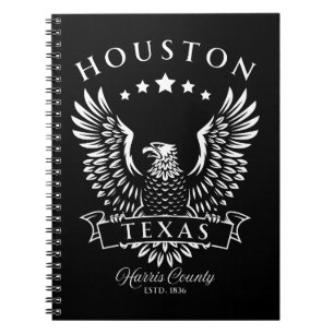 Houston Harris County Texas Vintage Eagle Notebook
