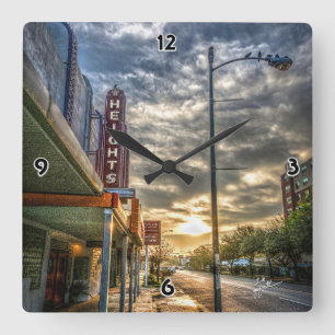 Houston Heights 19th Street Square Wall Clock