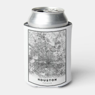 Houston Map Can Cooler