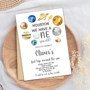 Houston Outer Space Birthday Invitation