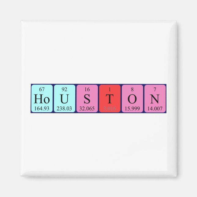 Houston periodic table name magnet (Front)