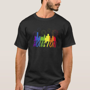 Houston Pride Skyline Pride Parade Houston T-Shirt