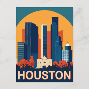 Houston, Recognizable buildings, Travel Postcard