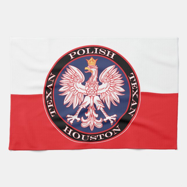 Houston Round Polish Texan Kitchen Towel (Horizontal)