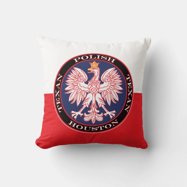 Houston Round Polish Texan Throw Pillow (Front)