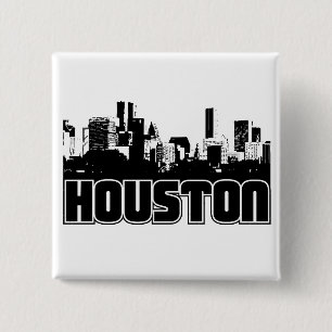 Houston Skyline 2 Inch Square Button