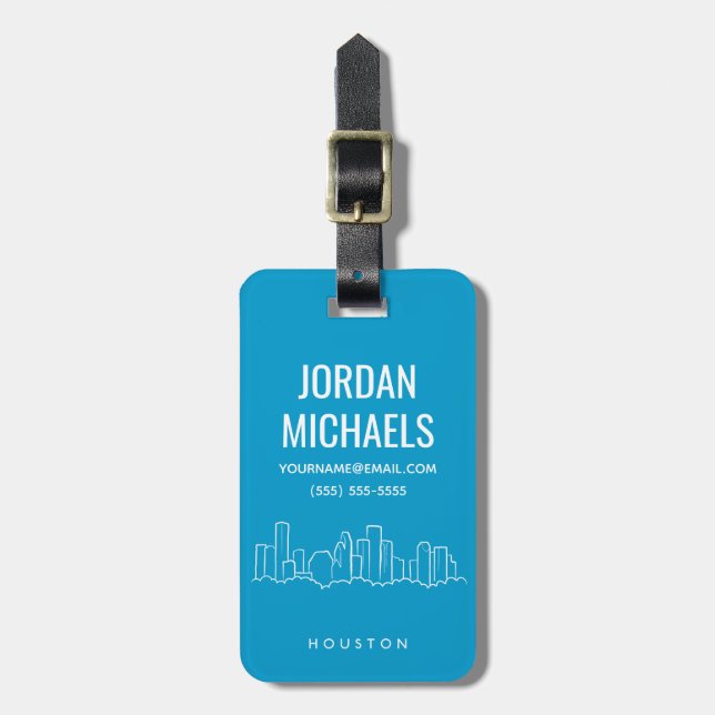Houston Skyline Luggage Tag (Front Vertical)