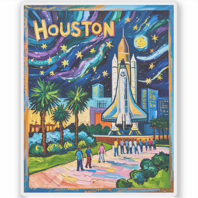 Houston Skyline Space Center Rocket Van Gogh Kids (Front)