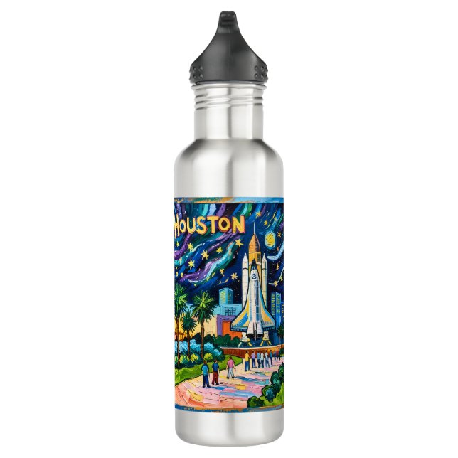 Houston Skyline Space Center Rocket Van Gogh Kids 710 Ml Water Bottle (Right)