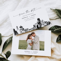 Houston Skyline Wedding Enregistrer la carte Date