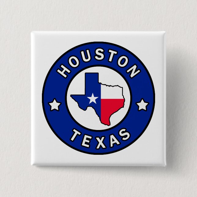 Houston Texas 2 Inch Square Button (Front)