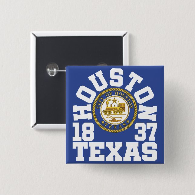 Houston,Texas 2 Inch Square Button (Front & Back)
