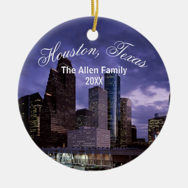 Houston Texas Ceramic Ornament (Front)
