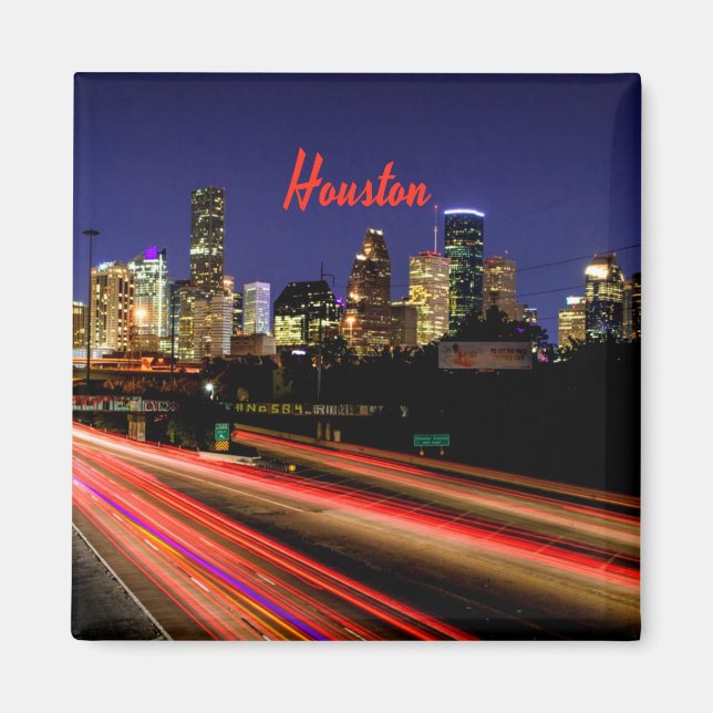Houston Texas City Skyline Magnet (Front)