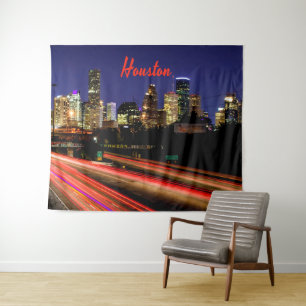 Houston Texas City Skyline Tapestry