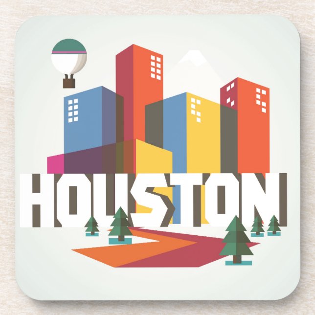 Houston, Texas | Cityscape Design Coaster (Front)