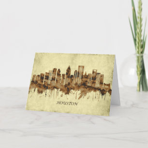 Houston Texas Cityscape Holiday Card