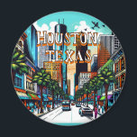 Houston, Texas Downtown City View Abstract Art Magnet<br><div class="desc">Ai art depicting downtown Houston, Texas in a colourful digital art abstract hyper realistic magnet. Cute keepsake souvenir for those who love Houston Texas.</div>