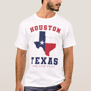 Houston, Texas Flag Map Men's White T-Shirt