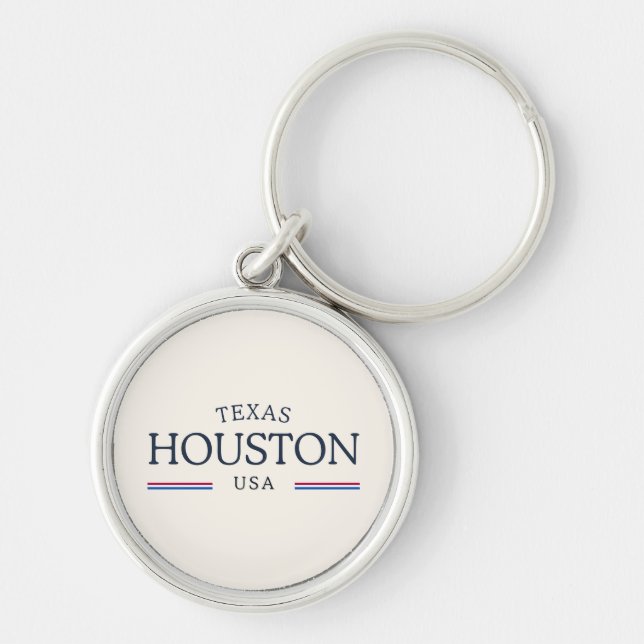 Houston Texas Heritage – Classic Cream Keychain (Front)