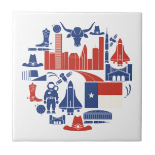 Houston Texas Icons Tile