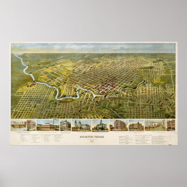 Houston Texas in 1891 Poster (Front)