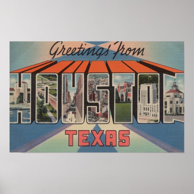 Houston, Texas - Large Letter Scenes 3 Poster (Front)
