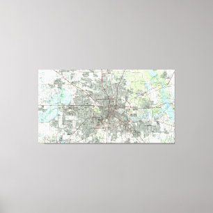 Houston Texas Map (1992) Canvas Print