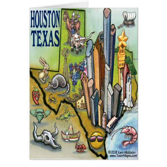 Houston TEXAS Map Card