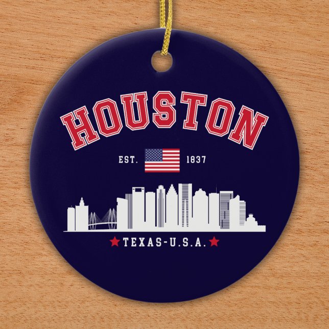 Houston Texas Modern Skyline  Ceramic Ornament (Creator Uploaded)