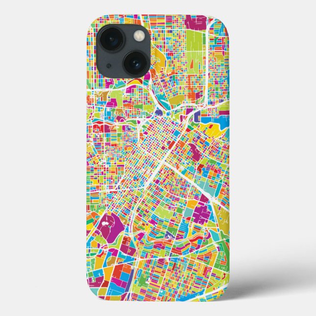 Houston, Texas | Neon Map Case-Mate iPhone Case (Back)