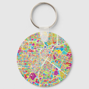 Houston, Texas   Neon Map Keychain