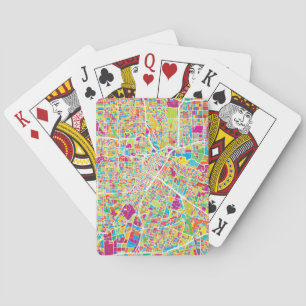 Houston, Texas   Neon Map Playing Cards