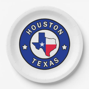 Houston Texas Paper Plate