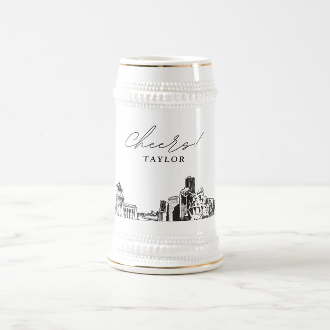 Houston Texas Personalized Skyline Beer Stein (Center)