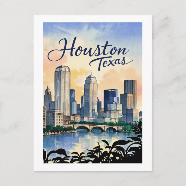 Houston Texas Postcard (Front)
