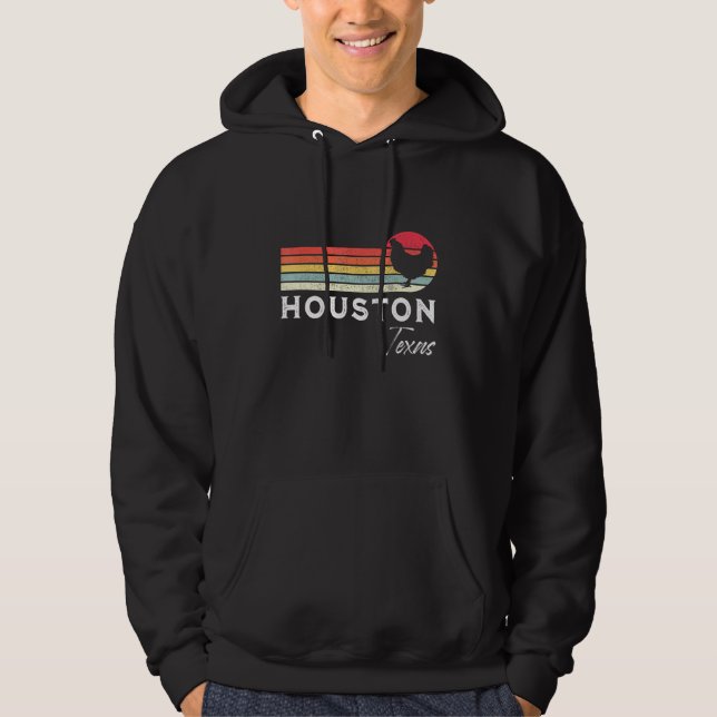 Houston Texas Retro Chicken Souvenir Hoodie (Front)