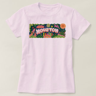 Houston Texas Retro Space City PNG | Colourful Sky T-Shirt