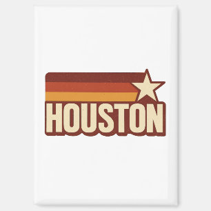 Houston Texas Retro Vintage Star Design Magnet