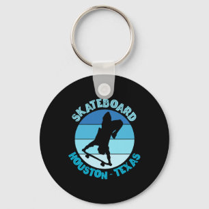 Houston Texas Skateboarder Urn Skateboarding Keychain