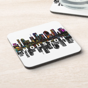 Houston, Texas skyline in graffiti Coaster