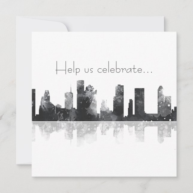 HOUSTON TEXAS SKYLINE - Invitation (Devant)