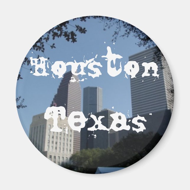 Houston Texas Skyline Magnet (Front)