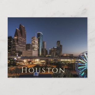Houston, Texas Skyline, NIght Lights Postcard