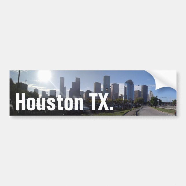 Houston Texas Skyline (Panoramic) Bumper Sticker (Front)