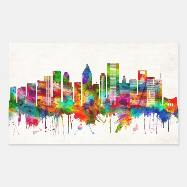 Houston Texas Skyline Sticker (Front)